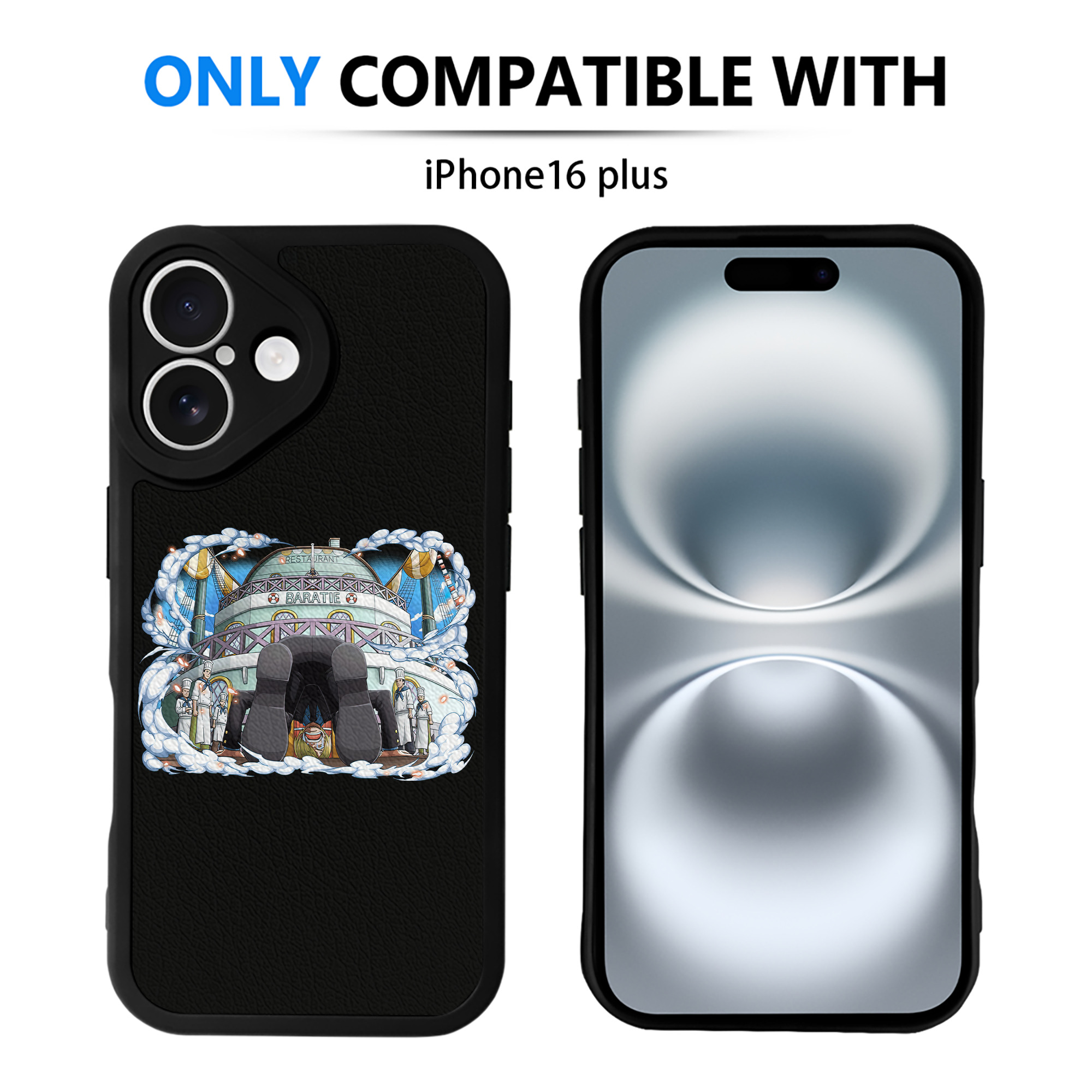 （画像用） ワンピース サンジ ONE PIECE Sanji 【iPhone 16シリーズ対応】シリコンスマホケース（レザー調） 材質：シリコン